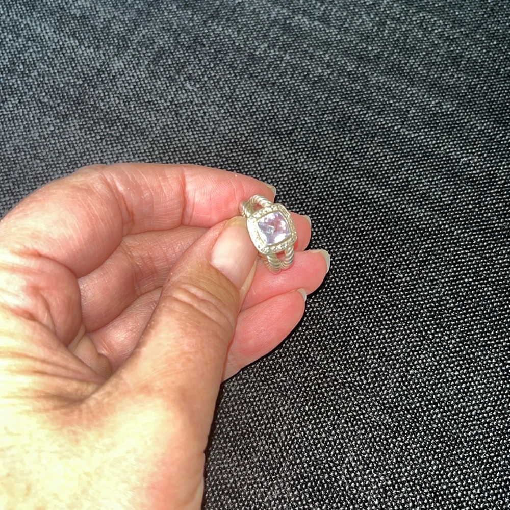 Genuine David Yurman petite Albion amethyst ring.